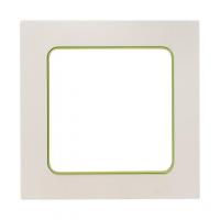 Рамка 1-м Стокгольм бел. с линией цвета зел. PROxima EKF EXM-G-302-20