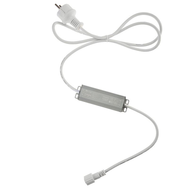 Трансформатор 230В - 24В 40Вт алюм. корпус провод бел. каучук Neon-Night 531-311