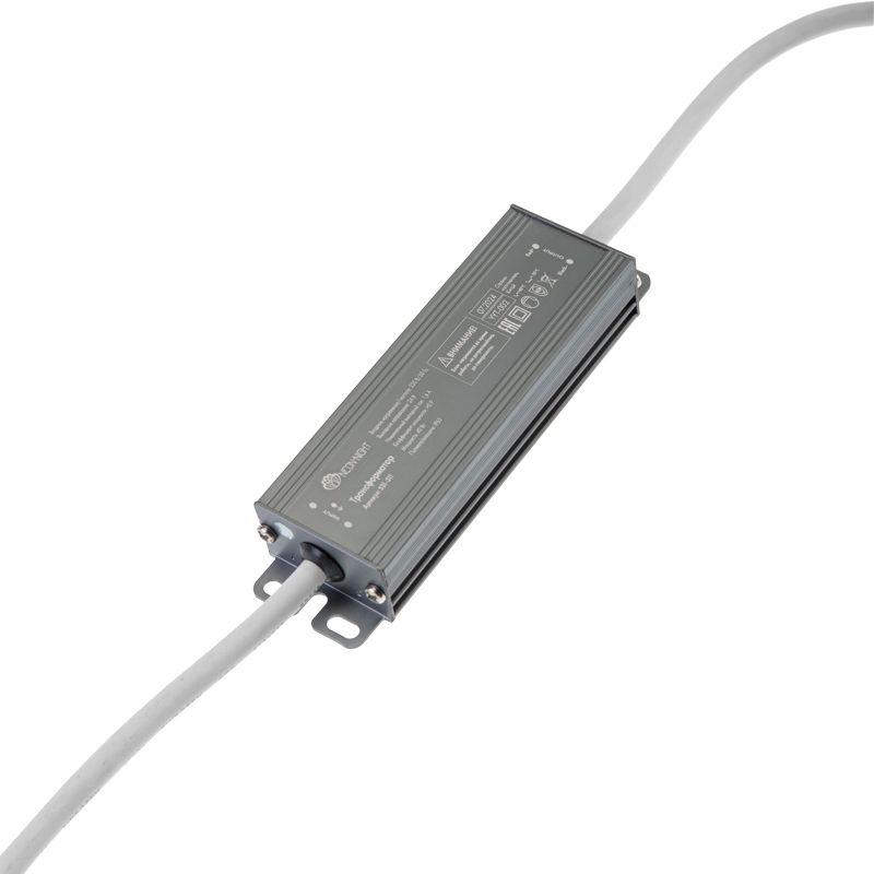 Трансформатор 230В - 24В 40Вт алюм. корпус провод бел. каучук Neon-Night 531-311